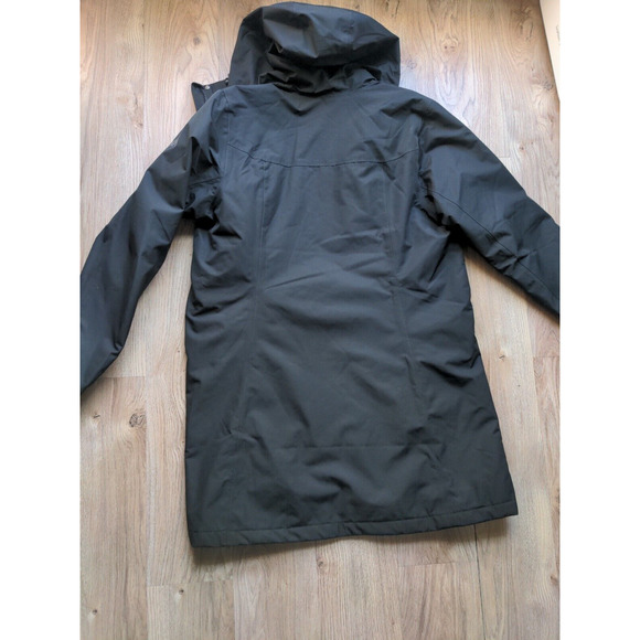 Helly Hensen Aden Long Insulated Hooded Rain Jacket Womens Large L Black - Picture 12 of 13